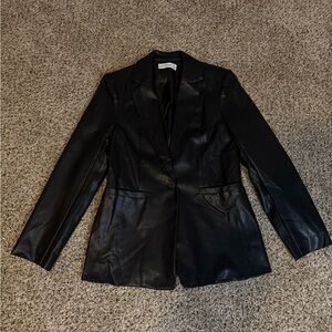 Petal & Pup Black Leather Blazer Jacket